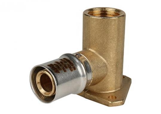 Угольник настенный с креплением удлиненный прессовый Stout 1/2″ x 20